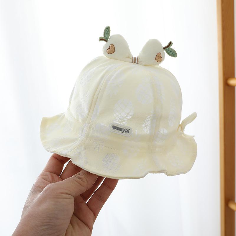 帽子 ベビー 女の子 漁夫帽 春夏 薄手 UVカット 日よけ コットン 通気性 かわいい カートゥーン柄 乳幼..