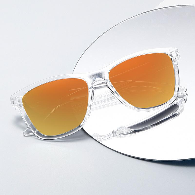 サングラス 男女兼用 ユニセックス レトロ クラシック 透明 カラフル UV400カット スクエア フルリム PCフレーム ドライブ アウトドア お出かけ 旅行 おしゃれ 多色展開