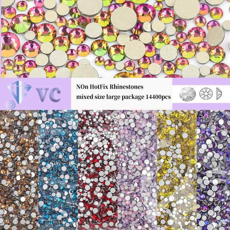 ネイルパーツ DIY クリスタルガラス 平底ラインストーン ミックスサイズ ラウンド 輝く デコレーション 手芸 アクセサリー制作 豊富なカラー