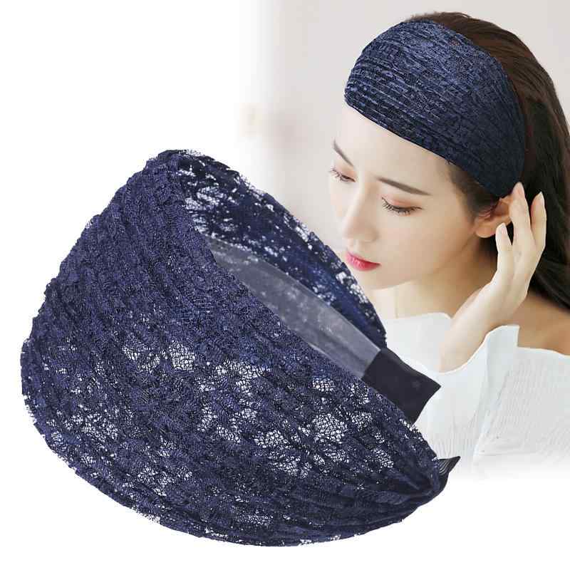 カチューシャ ワイド幅 ブラック レース 白髪隠し 布製 ヘアバンド 滑り止め 韓国風 お出かけ 通勤 フ..