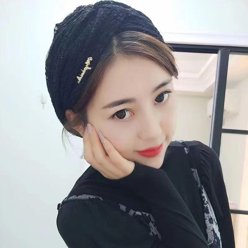 帽子 レディース インド風ターバン レース 白髪隠し 日よけ 通気性 防風 アクリル素材 カジュアルスタ..