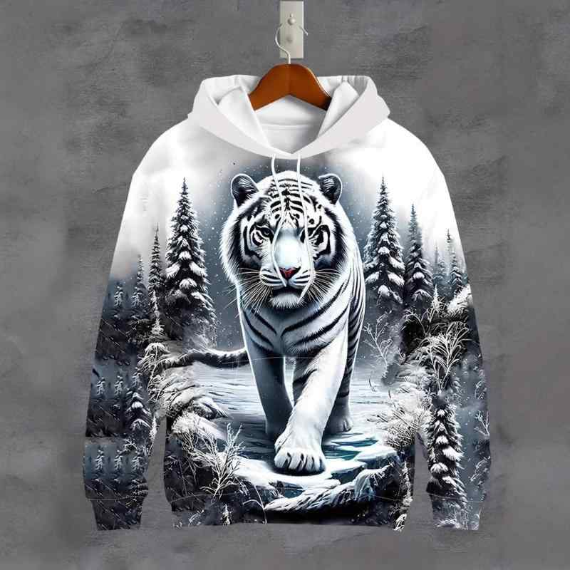 パーカー メンズ 春秋 長袖 フード付き スウェット 3Dデジタルプリント レトロ アニマル柄プリント ゆ..
