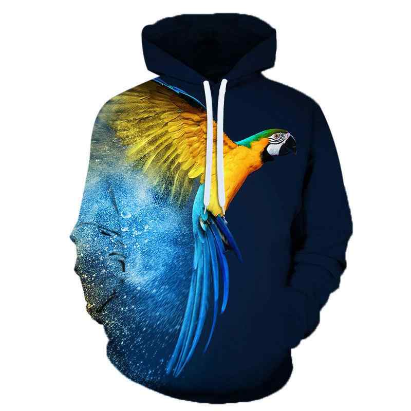 パーカー ユニセックス 男女兼用 フェニックス 動物柄 デザイン フード付き カジュアル ゆったり オー..