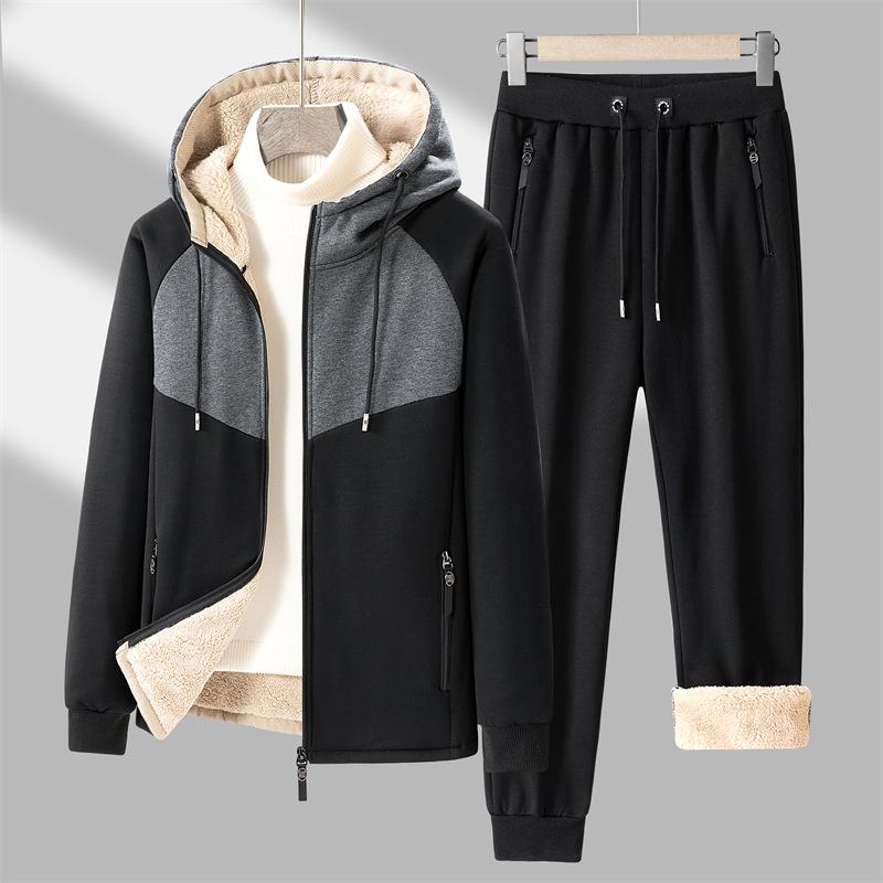 メンズ スウェット セットアップ 秋冬 シープボア フード付き 大きいサイズ ゆったり 保温 防寒 暖かい カジュアル スポーツ 部屋着 ルームウェア 綿混