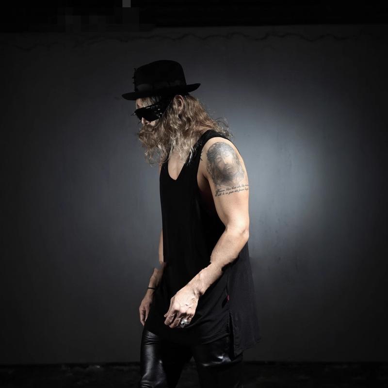 Tシャツ メンズ ノースリーブ タンクトップ トップス 綿 コットン 無地 ゆったり オーバーサイズ ビッグシルエット 前後丈違い アシンメトリー トレンド カジュアル 韓国風 ストリート ダンス 夏季 薄手 カットソー