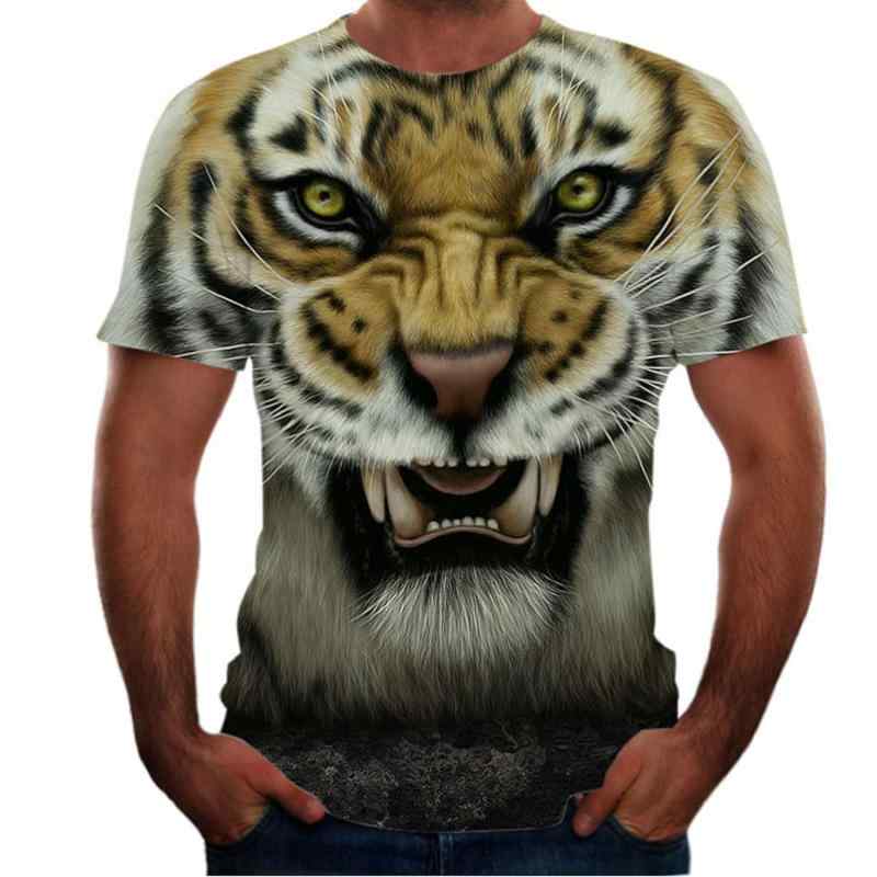 Tシャツ メンズ 半袖 カットソー トップス 動物柄 3Dプリント 虎 ライオン オオカミ犬 カートゥーン柄 カジュアル スポーツ 普段使い ポリエステル ルーズフィット クルーネック 軽量 速乾 デジタルプリント