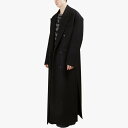コート メンズ ロング丈 ウール ビッグシルエット オーバーサイズ ドロップショルダー サイドスリット テーラードカラー ブラック 秋冬 カジュアル ファッション