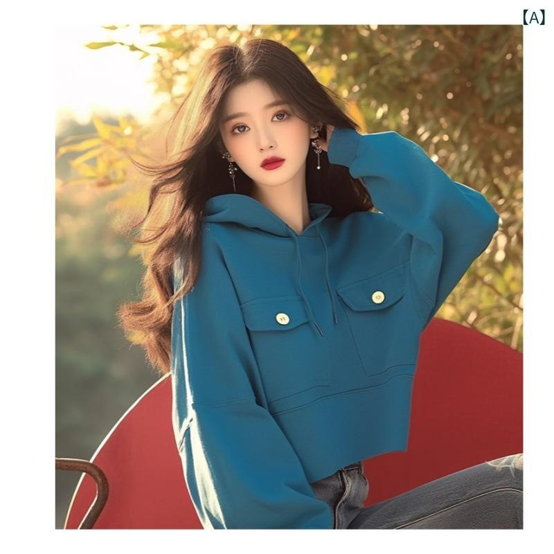 スウェット レディース パーカー 長袖 秋冬 ブルー ゆったり オーバーサイズ プルオーバー アメリカンカジュアル 高級感 スタイリッシュ リラックス 綿 ポリエステル