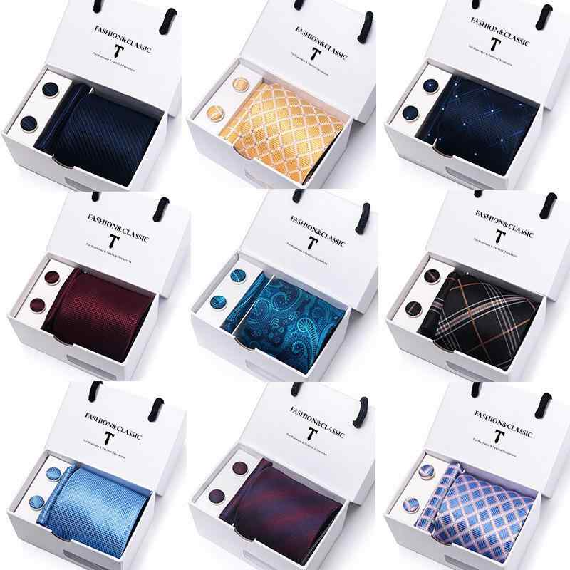 ネクタイ メンズ 男性用 5本セット ギフトボックス入り ペイズリー柄 ポリエステル製 ビジネス 結婚式 パーティー 披露宴 フォーマルシーン対応 礼装 レギュラータイ プレゼント 贈り物