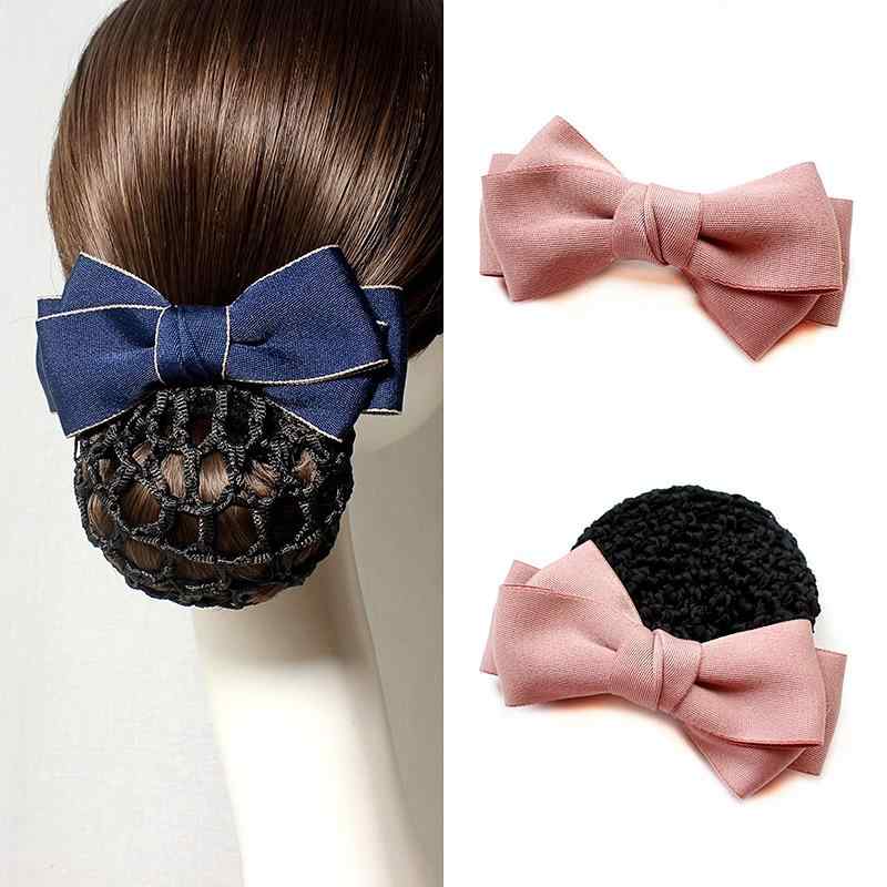 ヘアアクセサリー レディース 女性用 オフィス 職場 制服 接客業 銀行 病院 シニヨンネット バレッタ ..