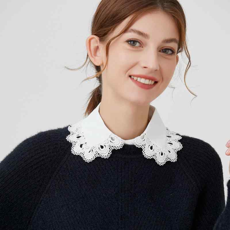付け襟 レディース 女性用 ビッグカラー 大きめ襟 フリル メロウフリル レース ピーターパンカラー ホ..