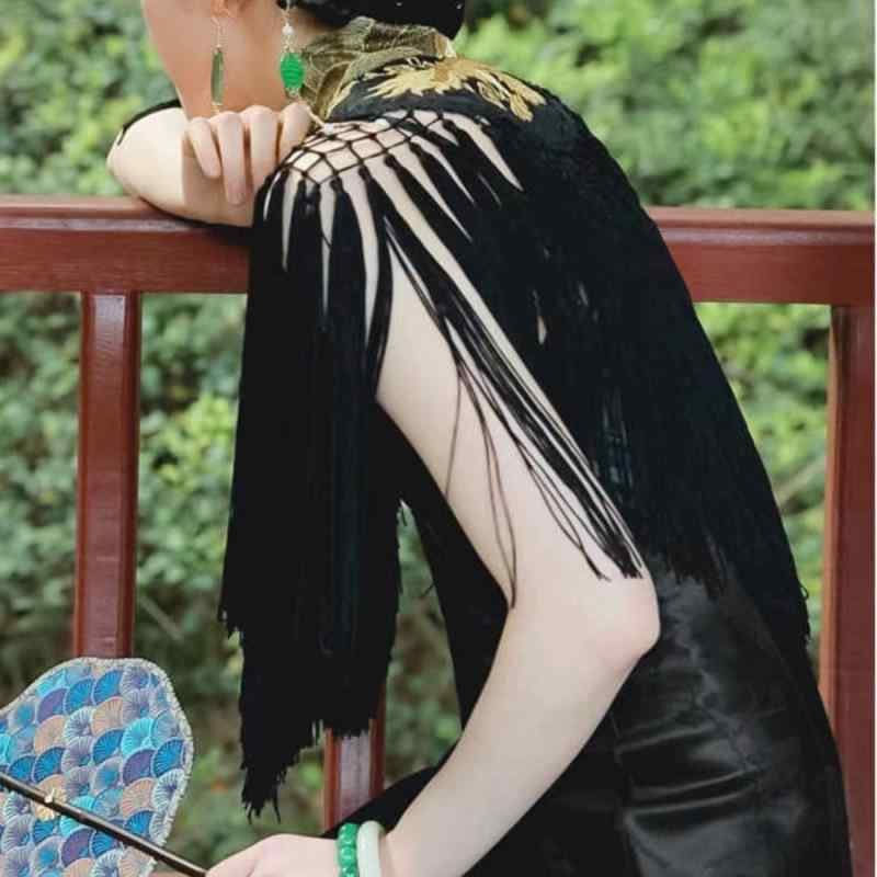 ポンチョ レディース 豪華刺繍 フリンジ 織り 民族風 エスニック レトロ ケープ ショール 羽織り カジ..