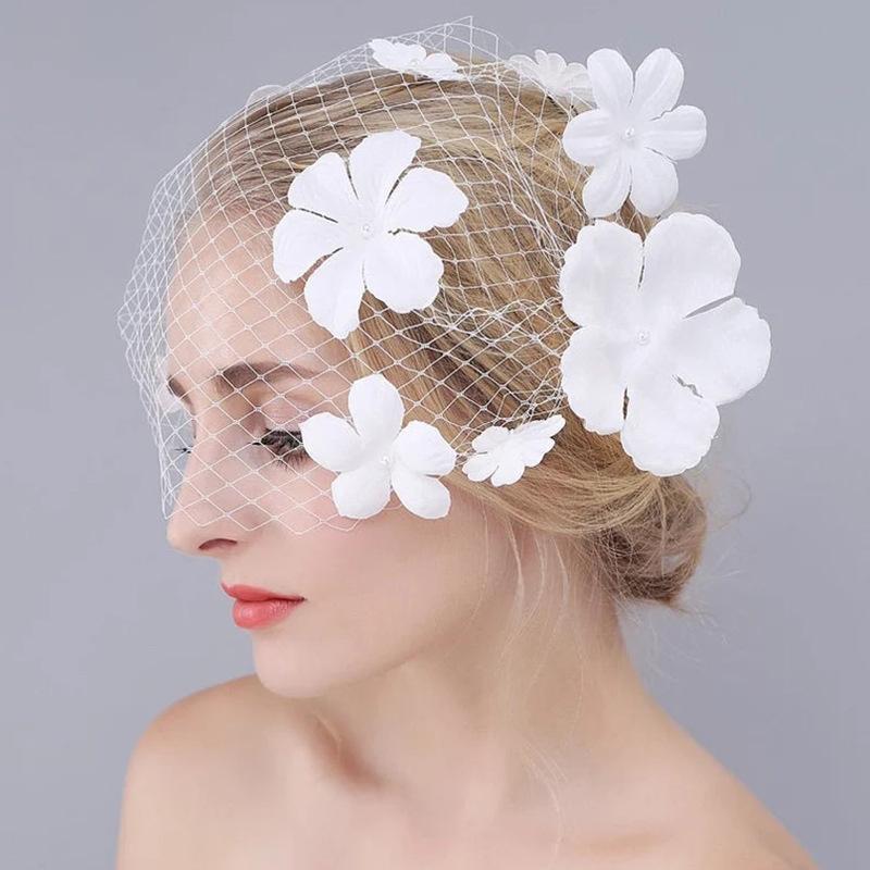 ヘアアクセサリー レディース 女性用 エレガント 上品 ホワイト フラワーモチーフ 髪飾り バードケージ..