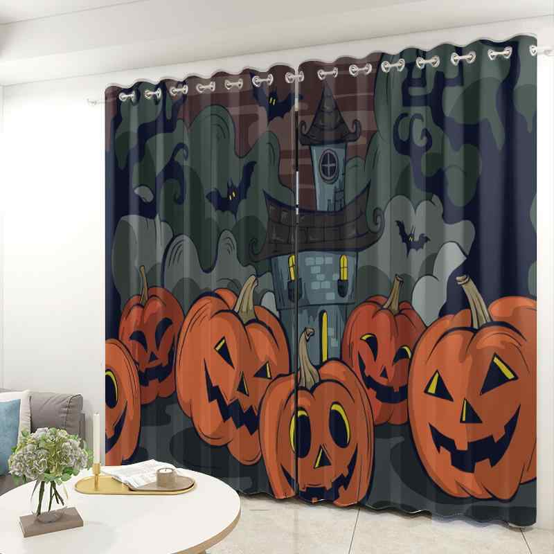 カーテン ハロウィン柄 遮光 断熱 ポリエステル モダン シンプル 秋冬 リビング 寝室 書斎 ダイニング ベランダ 子供部屋 オフィス ホテル