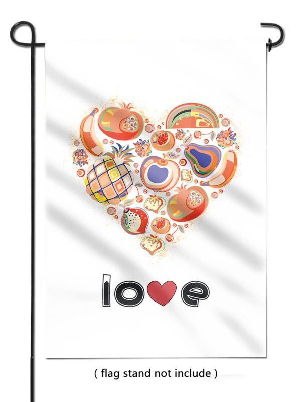 ガーデンフラッグ 米国風 LOVE柄 ポリエステル製 丈夫 撥水加工 庭園 玄関 屋外装飾 飾り旗 Sサイズ 29..