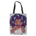 リュック レディース 帆布 キャンバス バックパック スクールバッグ 学生 通学用 アフリカンガール柄 プリント 2way 斜め掛け ショルダーバッグ カジュア...