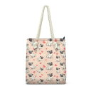 トートバッグ レディース 女性用 かわいい犬モチーフ ポリエステル製 軽量 ソフト 縦型 スクエア ミディアムサイズ オープン開閉 スマホポケット付き 普段使い...