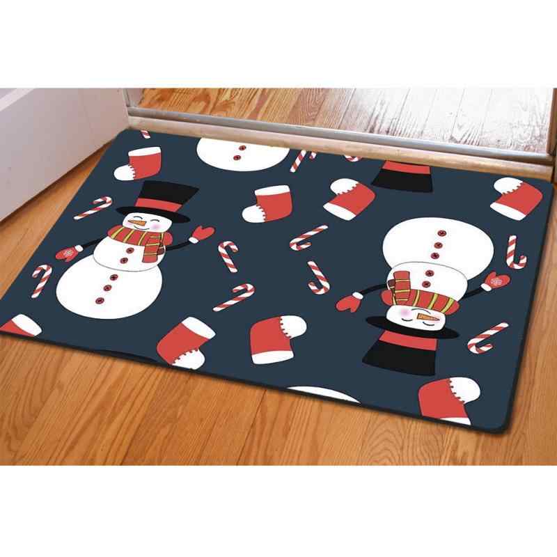 マット クリスマス 雪だるま デコレーション カスタム印刷 オリジナルデザイン 玄関マット ドアマット ..