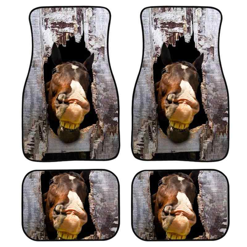 カーマット 車用 自動車用 汎用 フロアマット 馬柄 虎柄 アニマルプリント 個性的 おしゃれ スタイリッ..