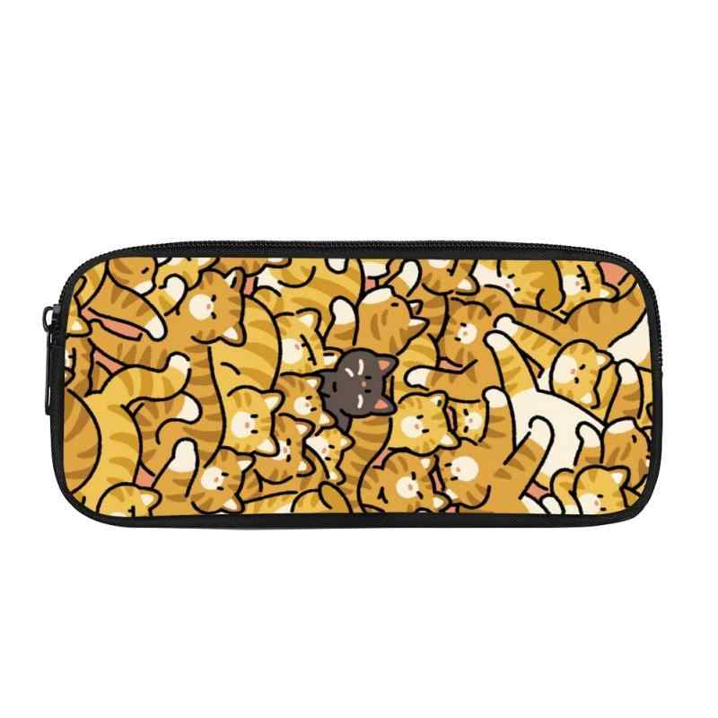 ペンケース 男女兼用 かわいい 猫柄 大容量 筆箱 文房具収納 鉛筆入れ オフィス 学校 学生 学習 仕事 ..