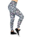 レギンス レディース ヒョウ柄 プリント スポーツ用 ヨガ フィットネス ランニング トレーニング ライクラ ポリエステル素材 伸縮性 吸汗速乾 ロング丈 ボト...