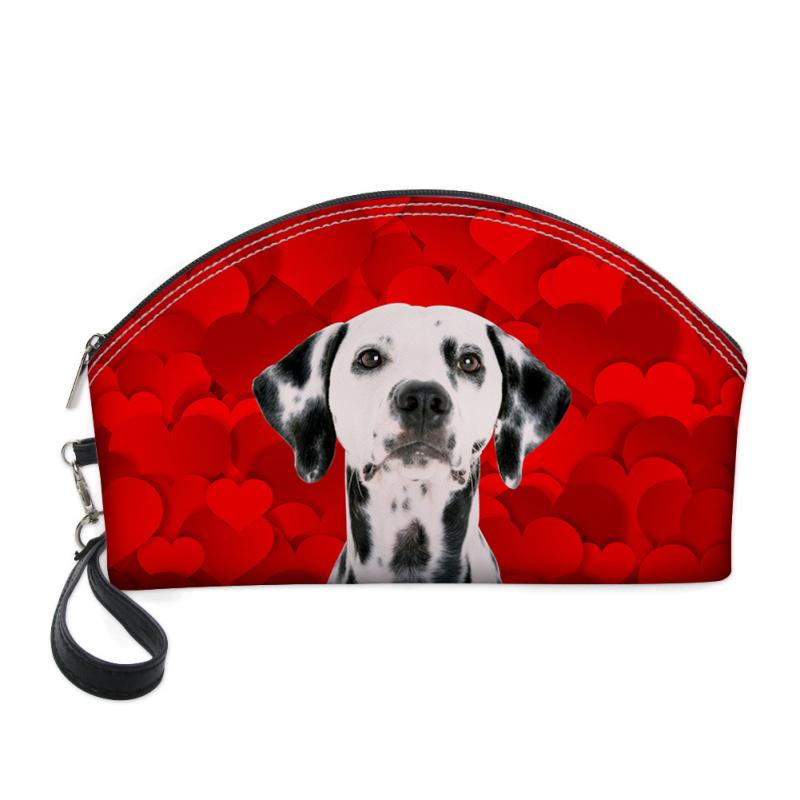 化粧ポーチ コスメポーチ ダルメシアン柄 ブルドッグ柄 犬柄 アニマルプリント PUレザー 軽量 防水 撥水 持ち運び便利 旅行 トラベル 洗面用 小物入れ 収...