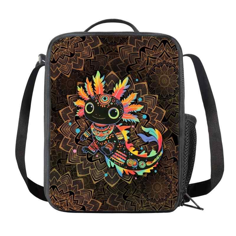 ランチトート キッズ 子供 小学生 男女兼用 カラフル イモリ アニマル柄 プリント キャラクター お弁当..