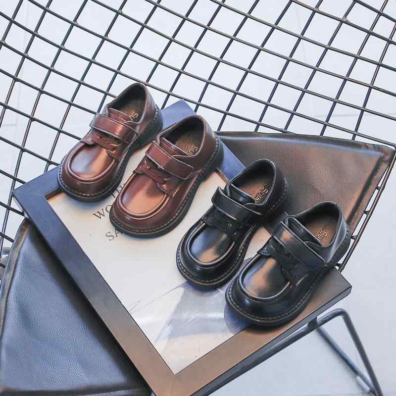 靴 キッズシューズ 男の子 ローファー モカシン ブラック PUレザー ラバーソール ブリティッシュスタイ..