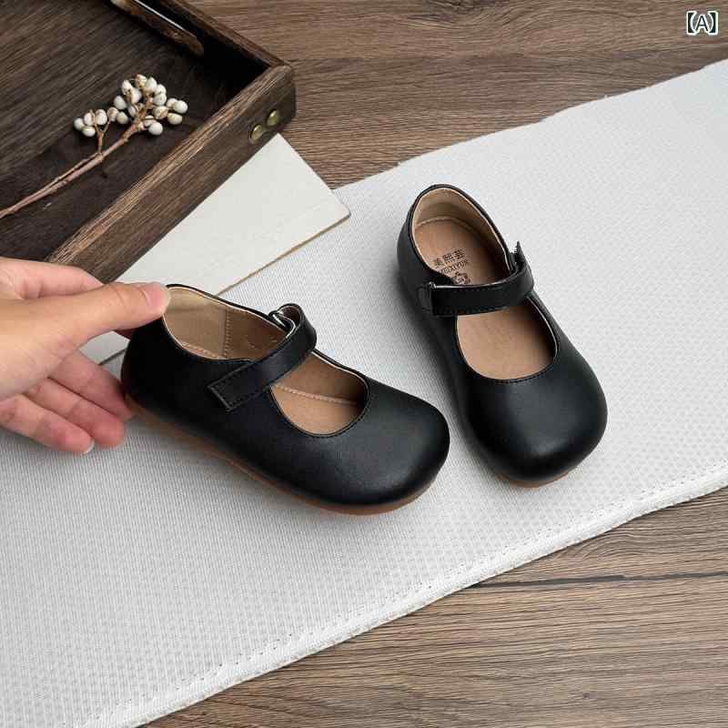 パンプス 女の子 キッズ 子供用 ベビー 革靴 韓国風 黒 ブラック 本革 ソフトソール 浅履き プリンセス風 かわいい フォーマルシューズ 発表会 幼稚園 保育園 入園式 履きやすい 春夏