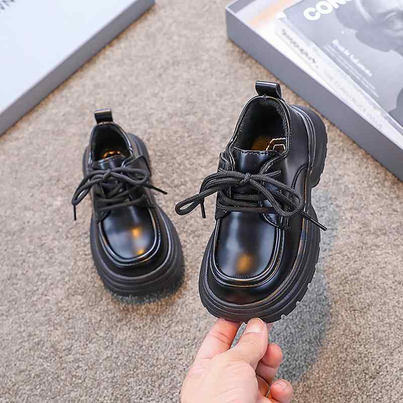 女の子 ブリティッシュスタイル PUレザー 合成皮革 革靴 タッセル レースアップ 春秋 フォーマル 通学 ..