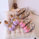 靴 キッズ 女の子 女児 韓国風 プリンセスタイプ エナメル リボン ストラップ フラット パンプス 発表会 結婚式 フォーマル お出かけ 通気性 滑り止め 合...