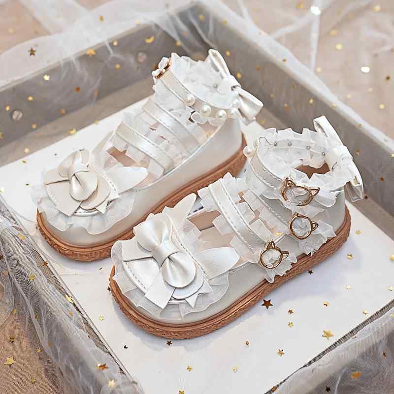 靴 女の子 女児 キッズ プリンセスシューズ レース フリル リボン飾り フォーマル靴 パンプス 合成皮革 アイボリー ピンク系 かわいい 発表会 結婚式 入園...