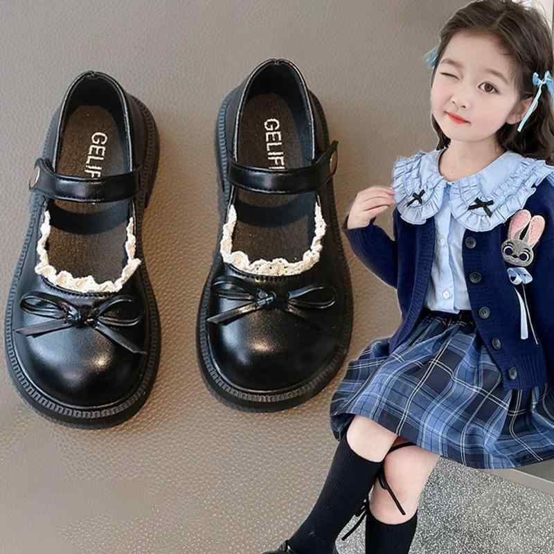 靴 女の子 キッズシューズ ロリータ風 プリンセスドレスシューズ かわいい リボン付き ストラップ パンプス イギリス風 フォーマル 通学 発表会 ソフトソール...