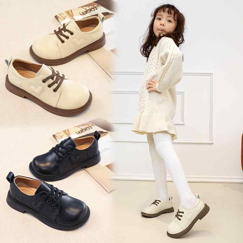 シューズ キッズ 女の子 春秋 英国風 プリンセス 革靴 フラットシューズ フォーマル ドレス 通学 スク..