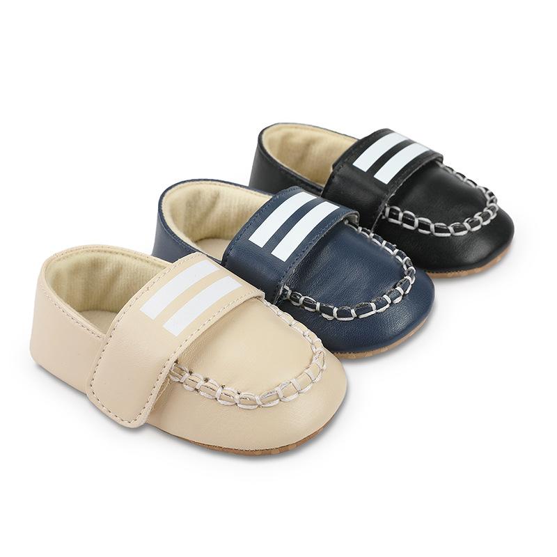 靴 ベビーシューズ 男の子 ファースト 歩行練習 ソフトソール つま先保護 滑り止め マジックテープ PUレザー 通気性 韓国風 カジュアル おしゃれ 春夏秋 1歳 2歳 3歳 ブラック ベージュ ネイビー