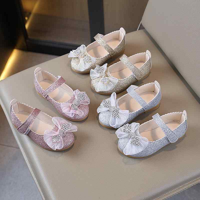 靴 シューズ 女の子 子供用 プリンセス リボン 発表会 フォーマル 合皮 ソフトソール 滑り止め マジッ..