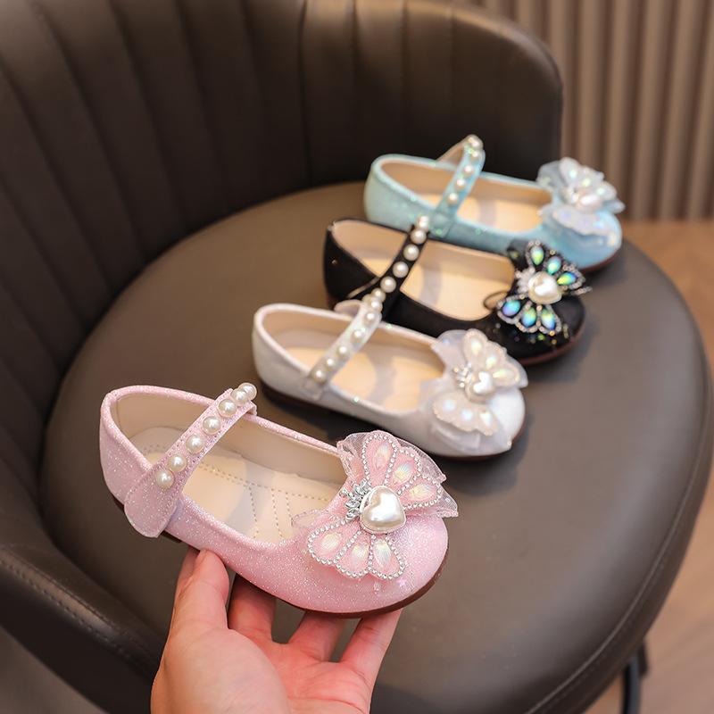 シューズ キッズ 女の子 革靴 プリンセス 韓国スタイル マジックテープ 発表会 フォーマル ダンスシュ..