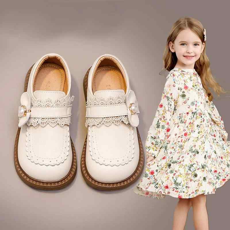 靴 キッズ 女の子 フォーマルシューズ 本革 レザー ブラック アイボリー リボン マジックテープ ゴム底 英国風 プリンセス パンプス 発表会 入学式 卒園式...