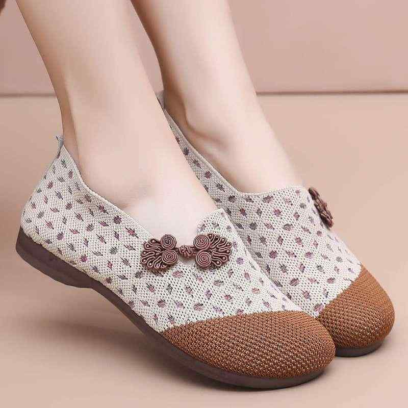 シューズ レディース 春夏 布製 ソフトソール 軽量 通気性 フラット スリッポン 快適 普段使い ミセス ..