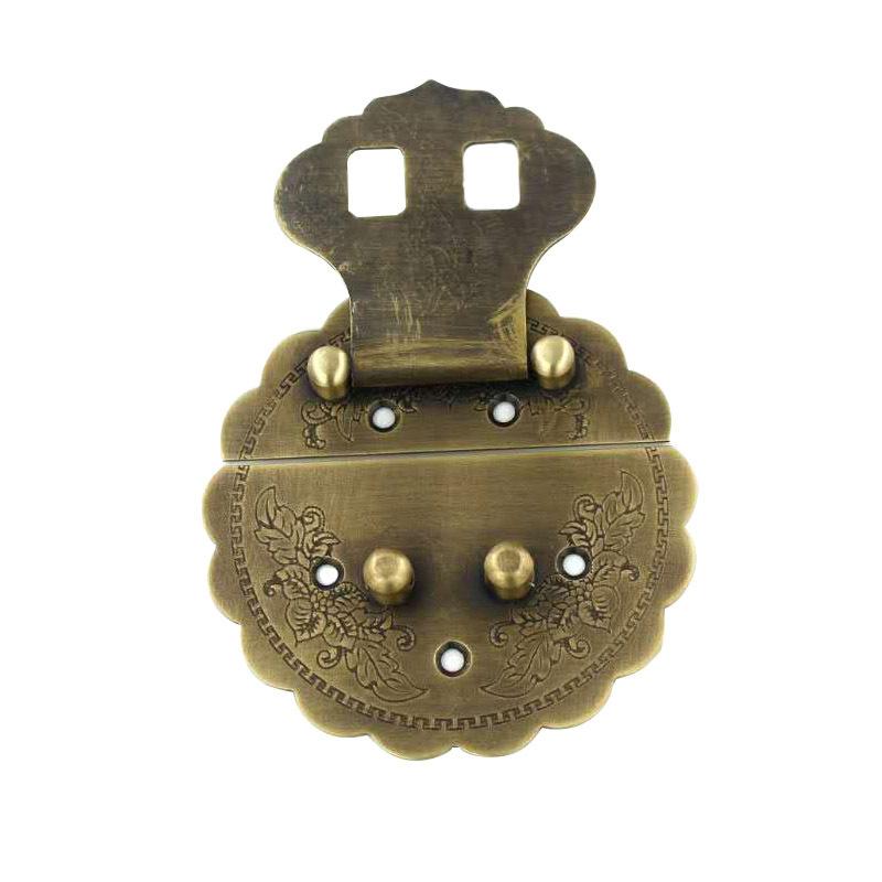 家具用金具 真鍮製 銅製 ロック 留め金 取っ手 ハンドル 穴開け不要 ドリル不要 レトロ アンティーク ..