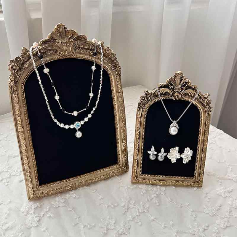 フォトフレーム アクセサリー収納 北欧風 おしゃれ 布張り レジン製 PET素材 ウッド ネックレス ピアス イヤリング 指輪 ディスプレイスタンド 展示台 撮影小物 店舗什器 小物整理 インテリア雑貨