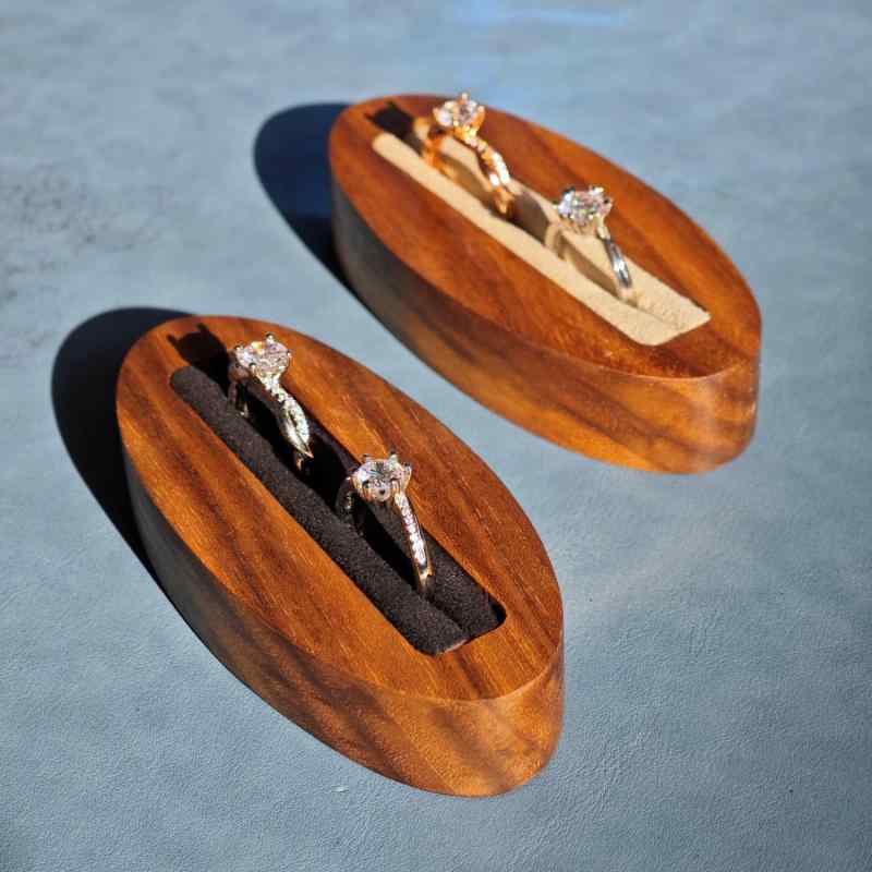 指輪 ジュエリー アクセサリー ブラックウォルナット 無垢材 一体型 楕円...