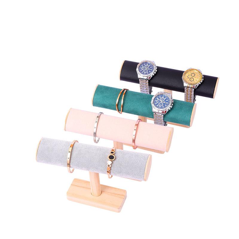 アクセサリースタンド 天然クスノキ フラットバー 木製 シングル ブレスレット 数珠 腕時計 ディスプレイ ジュエリー収納 陳列 おしゃれ