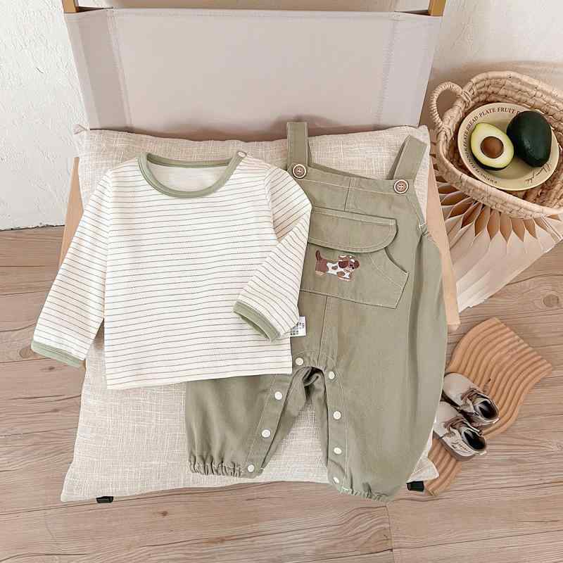 ベビー服 男の子 春秋 サロペット オーバーオール セットアップ 長袖 長ズボン おでかけ 普段着 綿100% 薄手 ソフトな肌触り 肌に優しい Aクラス