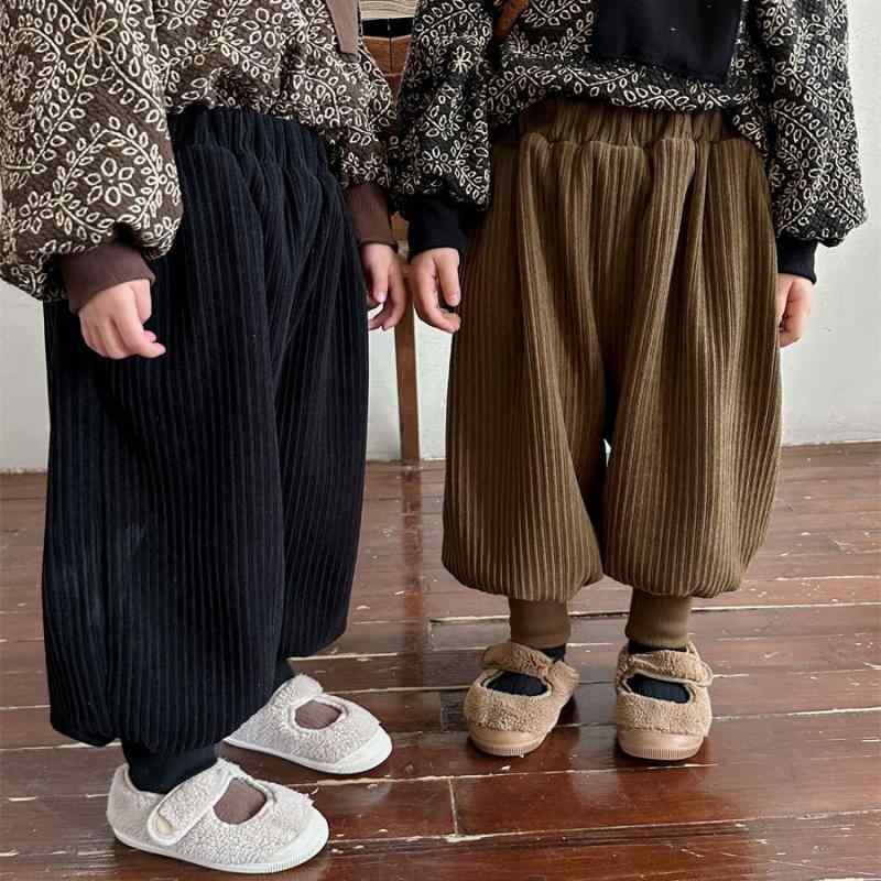 キッズパンツ 男の子 女の子 ベビー 秋冬 コーデュロイ 裏起毛 フリース 厚手 保温 リブ ジョガーパン..