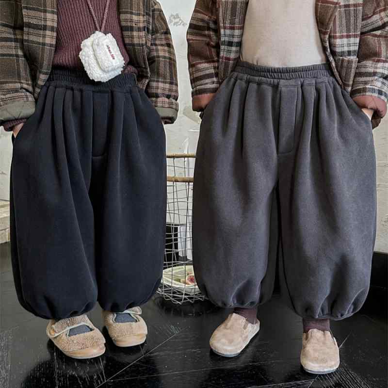 スウェットパンツ キッズ 男の子 女の子 秋冬 綿 コットン 裏起毛 厚手 あったか 防寒 ゆったり ルーズフィット バルーンパンツ ジョガーパンツ ロング丈 普段着 部屋着 無地 ソフトな肌触り