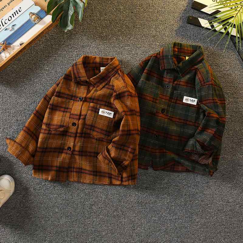 シャツ 男の子 長袖 チェック柄 綿 コットン アウター 羽織り 春秋 おしゃれ カジュアル トップス 普段..