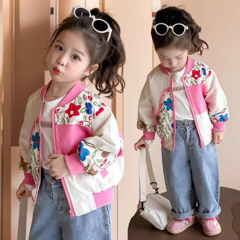 ジャケット 女の子 ガールズ スタジャン 春秋 韓国風 おしゃれ カジュアル フード付き ジップアップ ポ..