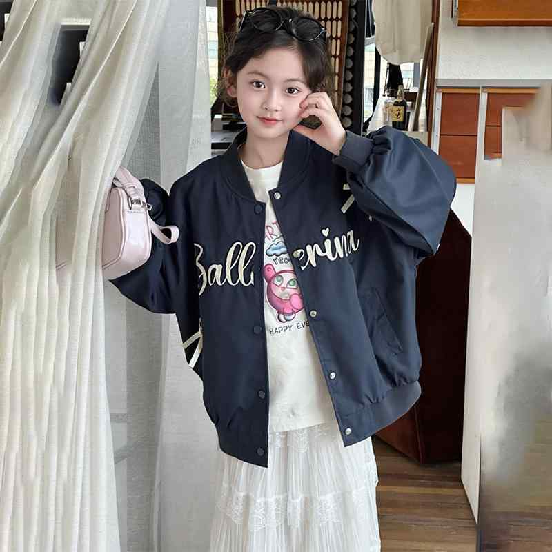 ジャケット 女の子 ジュニア 春秋 ゆったり オーバーサイズ ブルゾン おしゃれ カジュアル 着回し アウ..