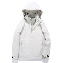 アウトドアジャケット ユニセックス メンズ レディース 3WAY 着脱可能 フリースインナー 保温 防寒 防風 透湿 フード付き 秋冬 マウンテンパーカー シェ...